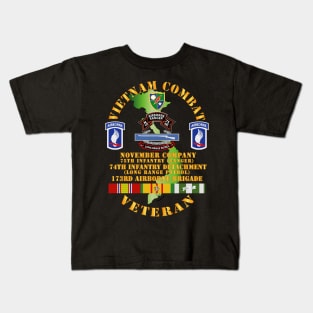 Vietnam Cbt Vet - N Co 75th Inf Rgr 74th Inf Det - 173rd Abn Bde Kids T-Shirt